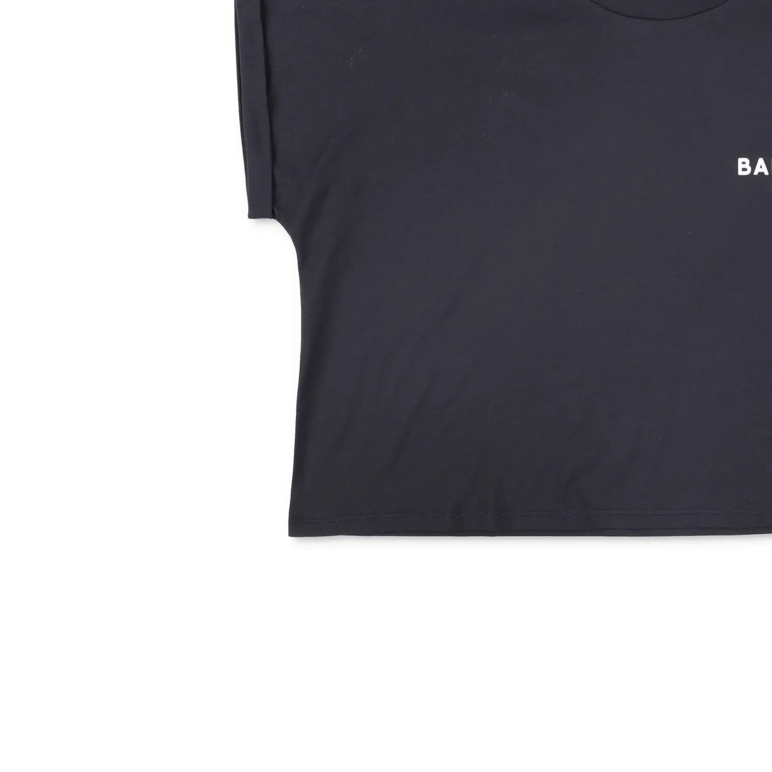 BALMAIN Womens T-Shirt Small Logo Cropped Short Sleeve Crew Neck Black XL RRP295 — View 3