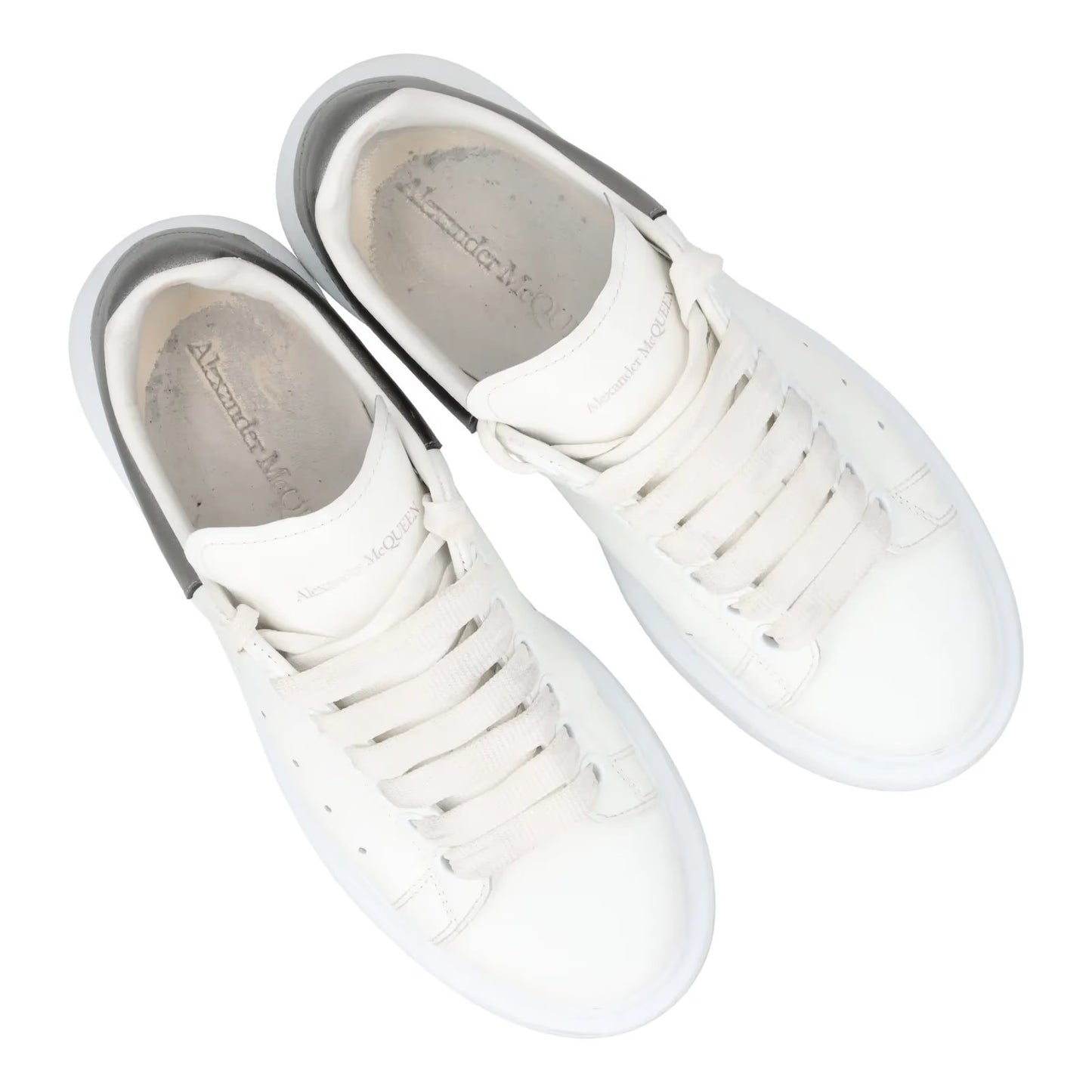 ALEXANDER MCQUEEN Womens Sneakers Pearl Black Leather Low Top EU 37.5 RRP 450 — View 8