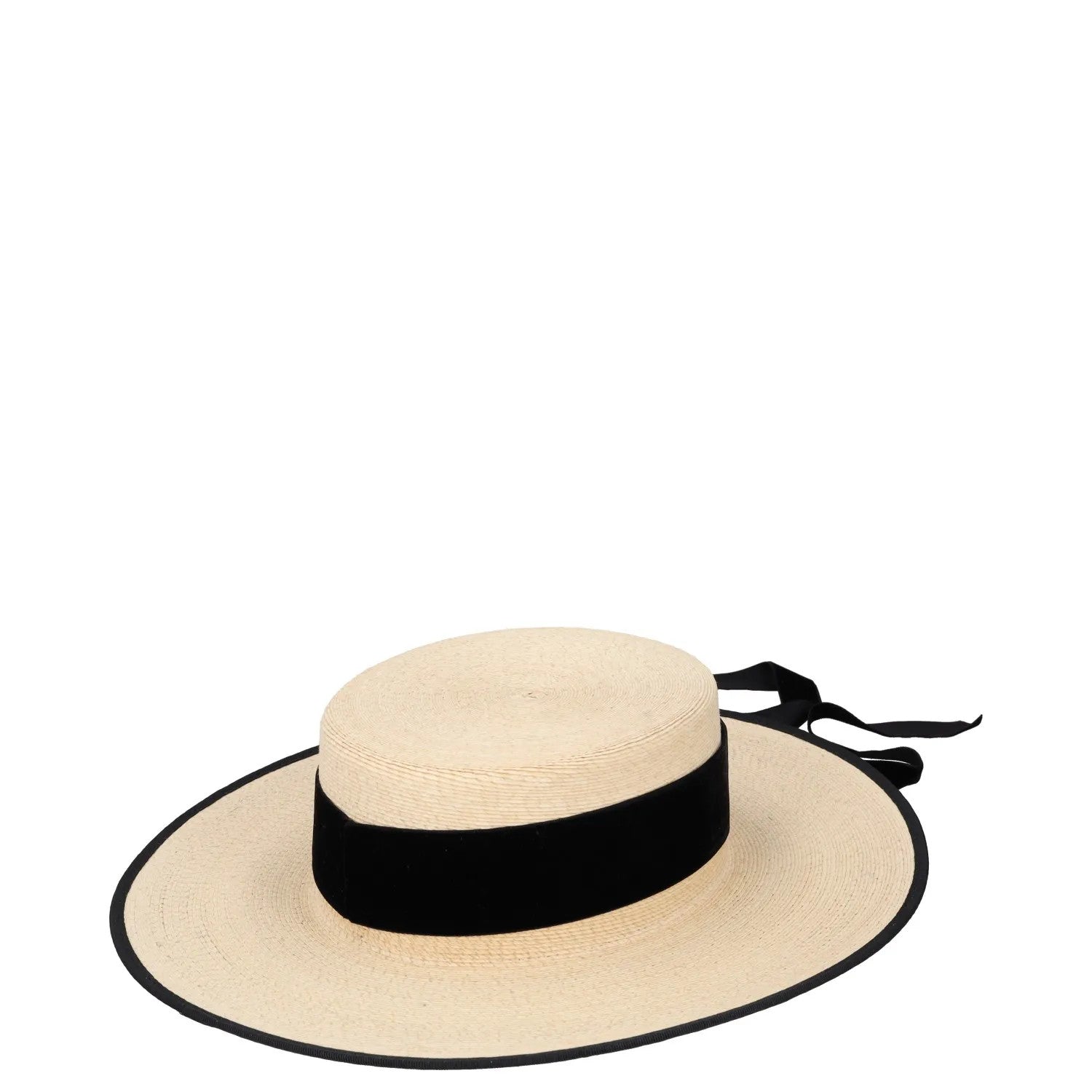 ELIURPI Womens Sun Hat Beige Straw Black Bow Accent And Trim Size M RRP 300 — View 2