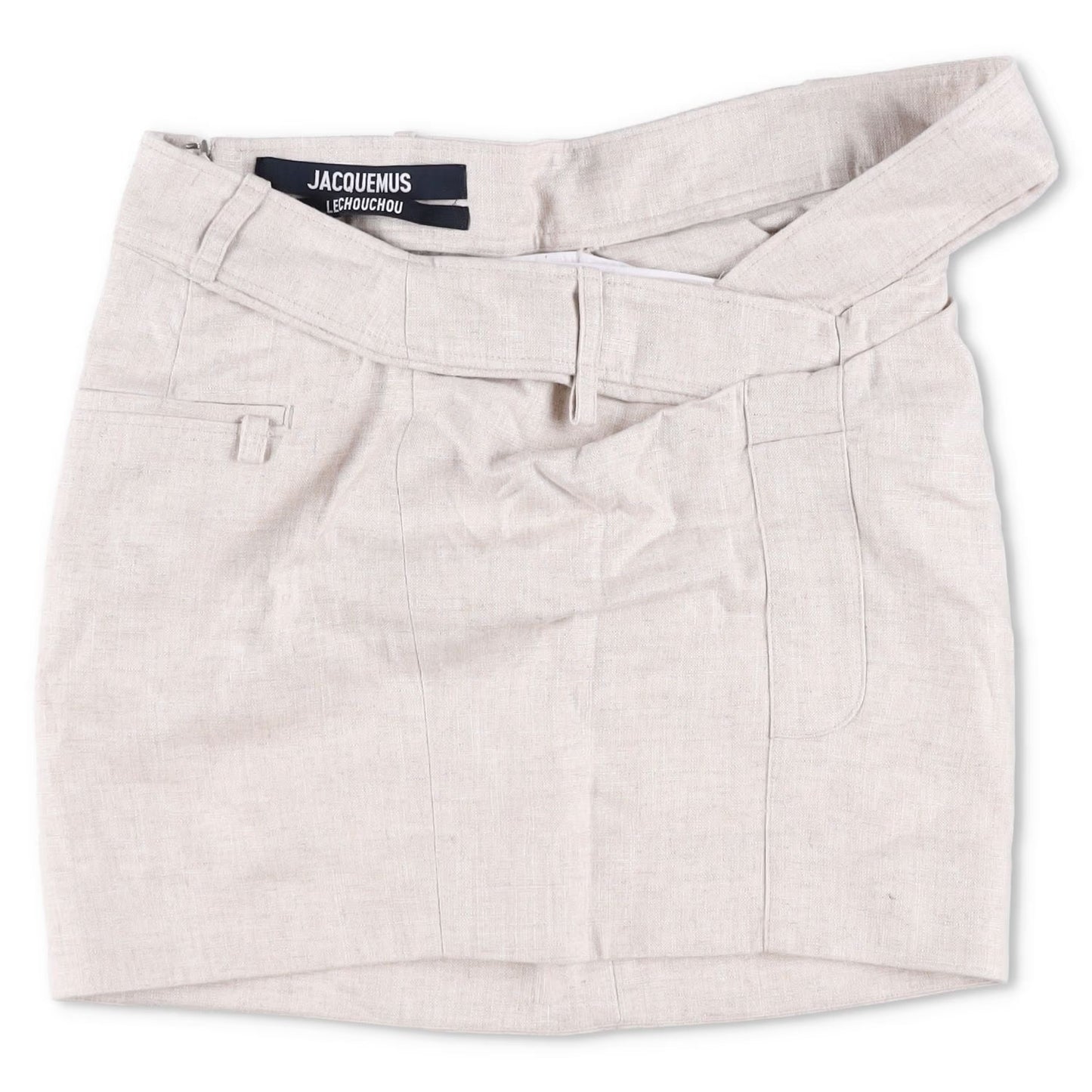 JACQUEMUS Womens La Mini Jupe Bahia Mini Skirt Light Beige Neutrals 34 RRP 420