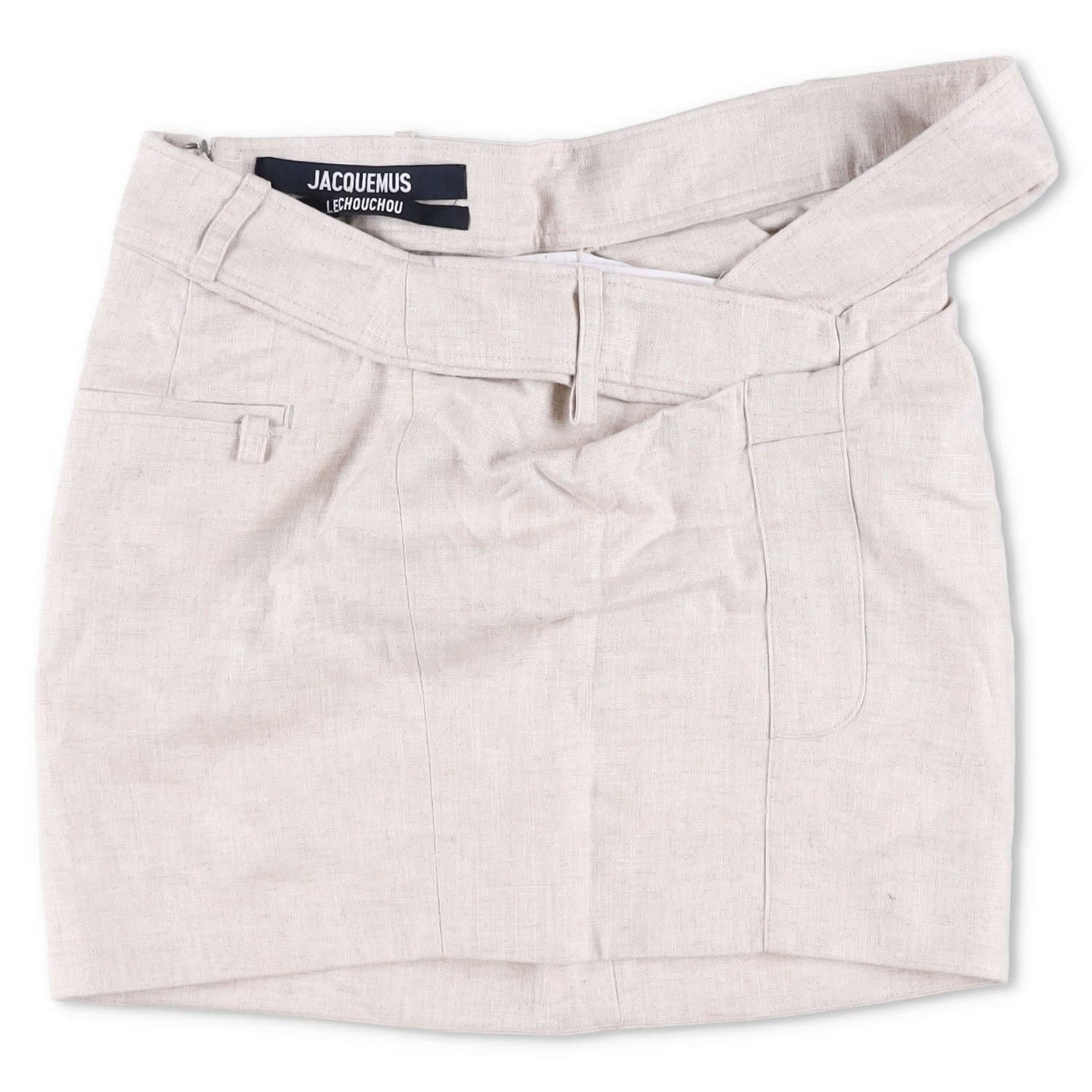 JACQUEMUS Womens La Mini Jupe Bahia Mini Skirt Light Beige Neutrals 34 RRP 420