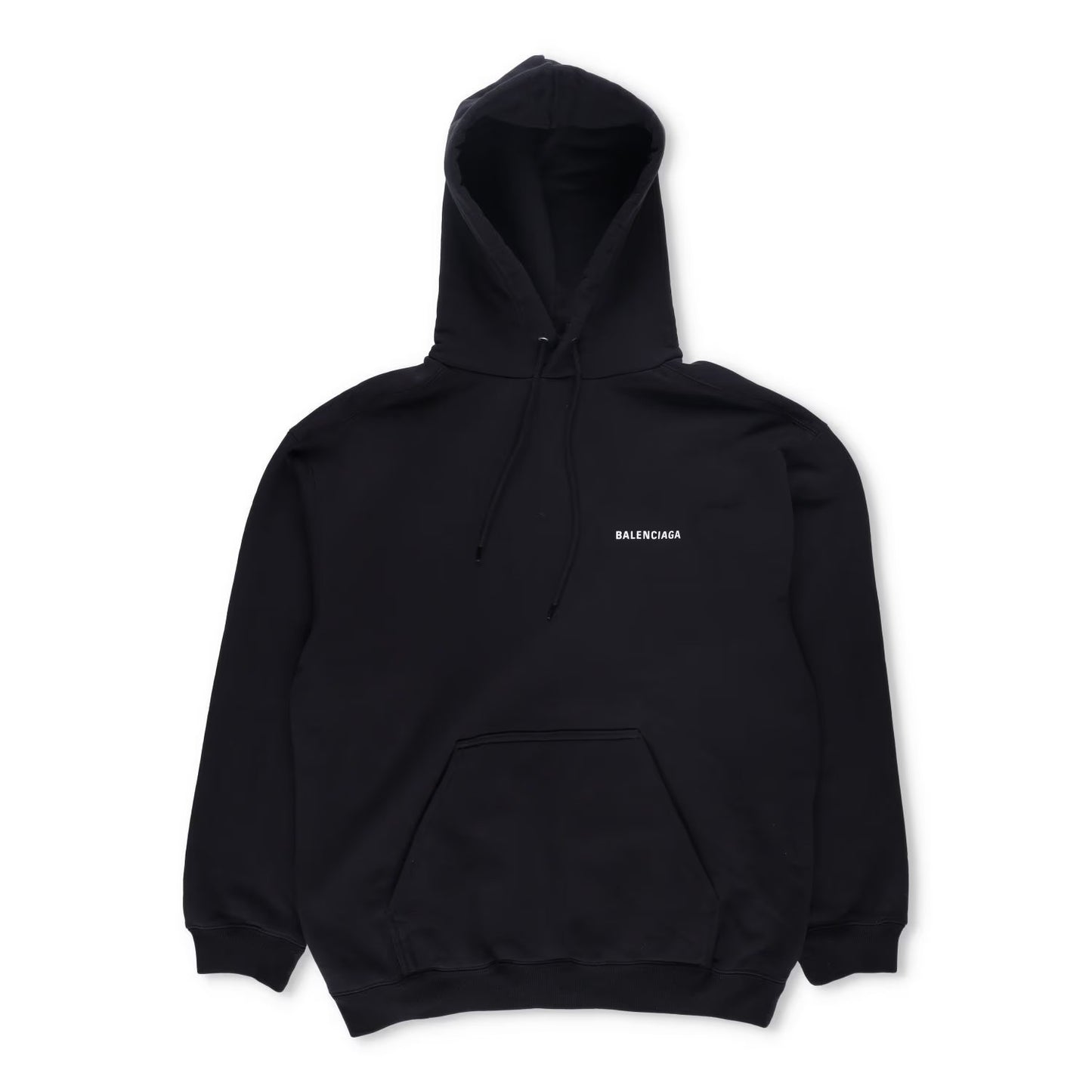 BALENCIAGA Mens Black Cotton Hoodie Long Sleeve Regular Fit Size S RRP 590