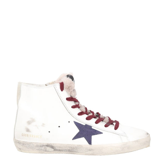 GOLDEN GOOSE Womens Trainers White Leather Lace Up High Top UK 7 RRP 485
