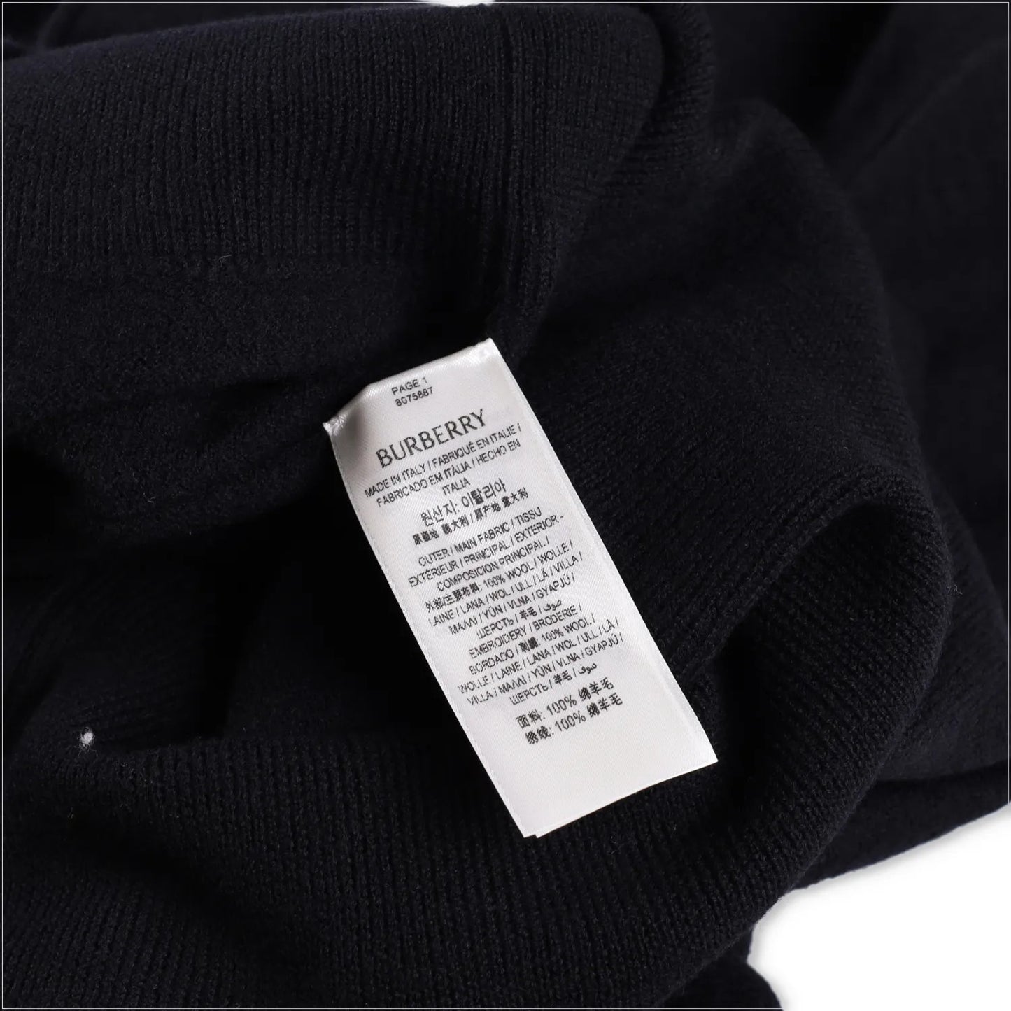 BURBERRY Mens Hoodie Quarter Zip Hooded Long Sleeve Black Wool Pullover S RRP990 — View 9