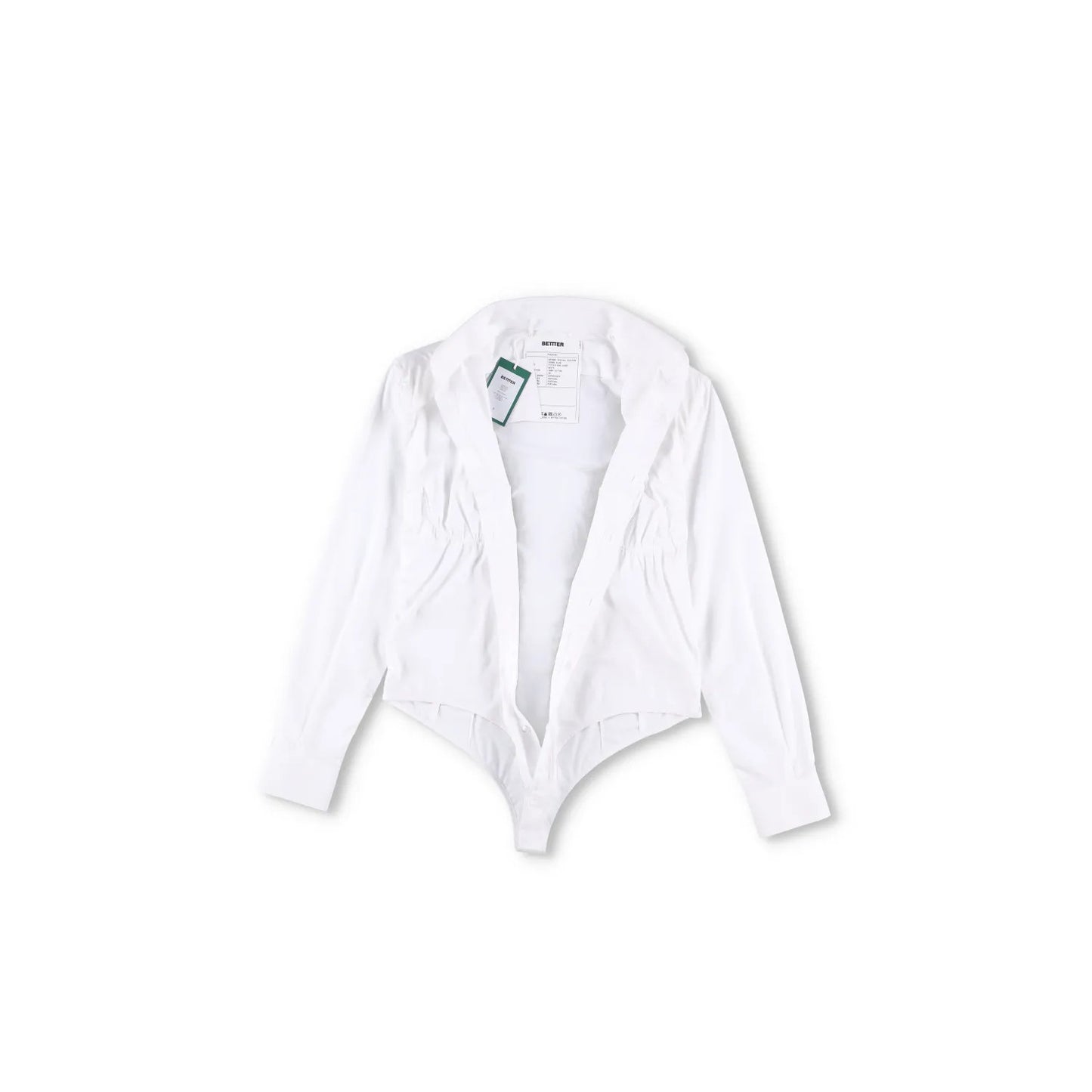 BETTTER Womens Fitted Bra Shirt White Basic Button-Up White Size S RRP 530 — View 7