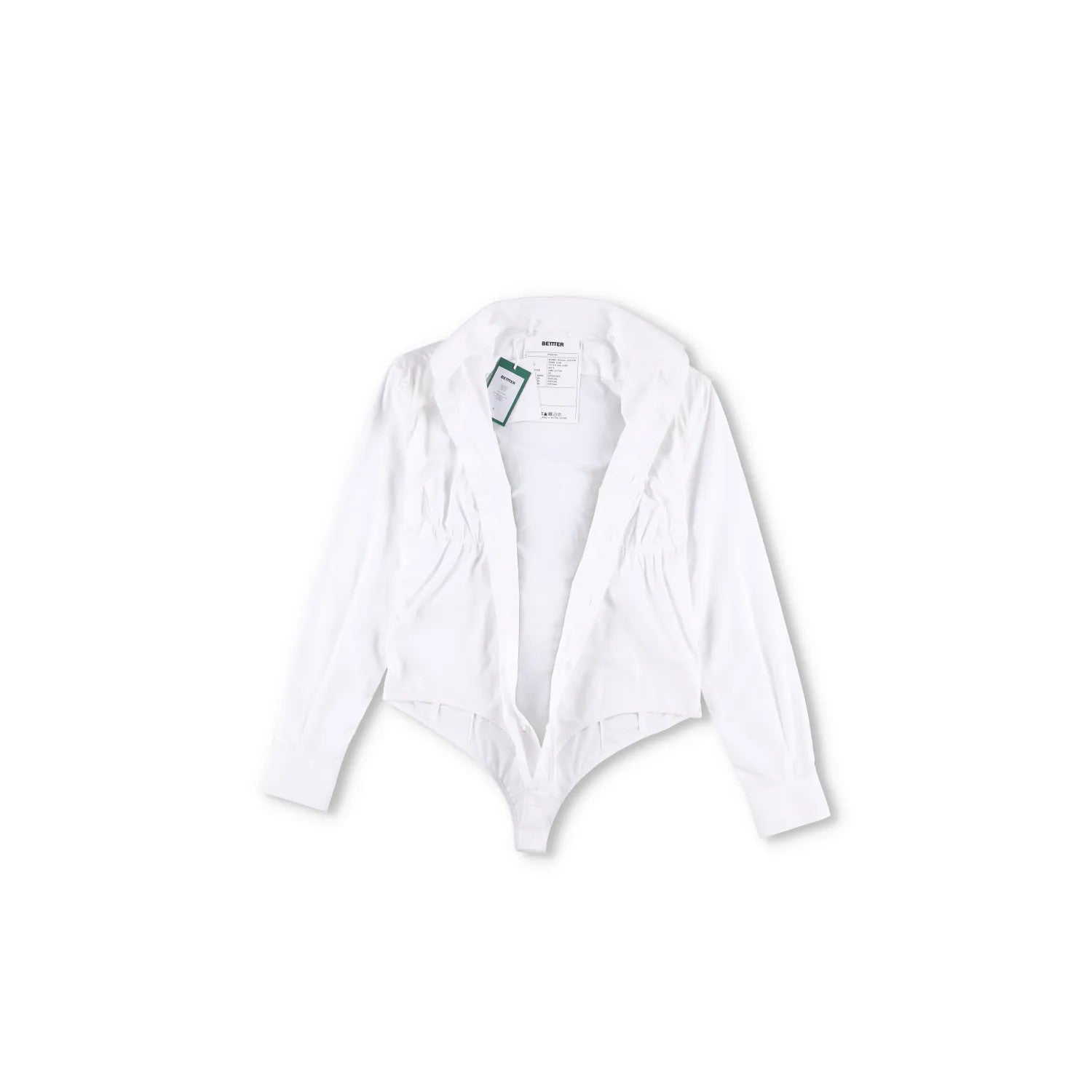 BETTTER Womens Fitted Bra Shirt White Basic Button-Up White Size S RRP 530 — View 7