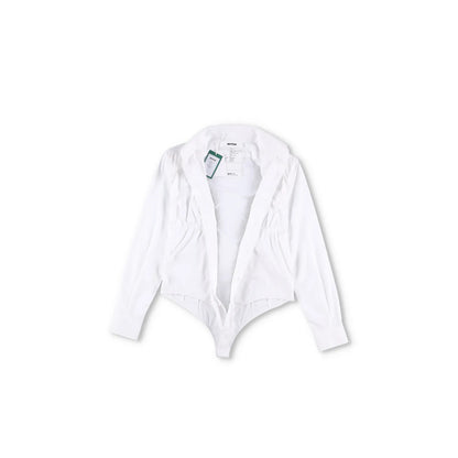 BETTTER Womens Fitted Bra Shirt White Basic Button-Up White Size S RRP 530 — View 7