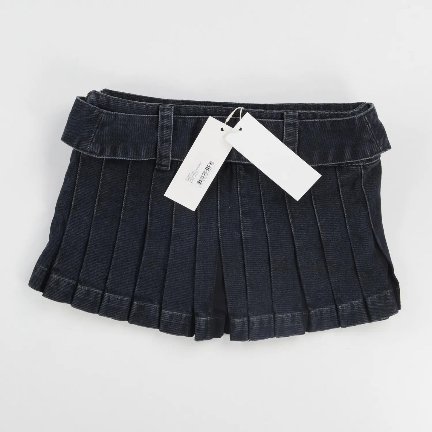 DION LEE Womens Darted Denim Mini Skirt Black Cotton Buckle Size 6 RRP 690 — View 5