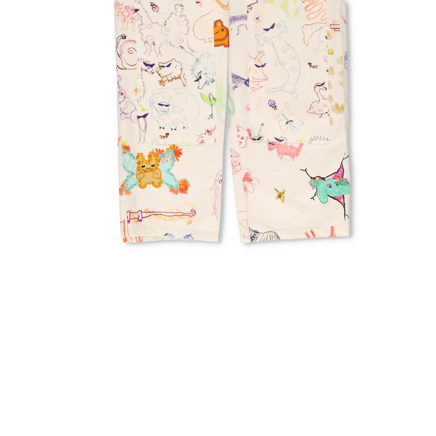 COLLINA STRADA Trousers White Artistic Print Flat Front Cotton Size M RRP 450 — View 4