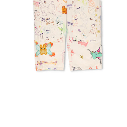 COLLINA STRADA Trousers White Artistic Print Flat Front Cotton Size M RRP 450 — View 4