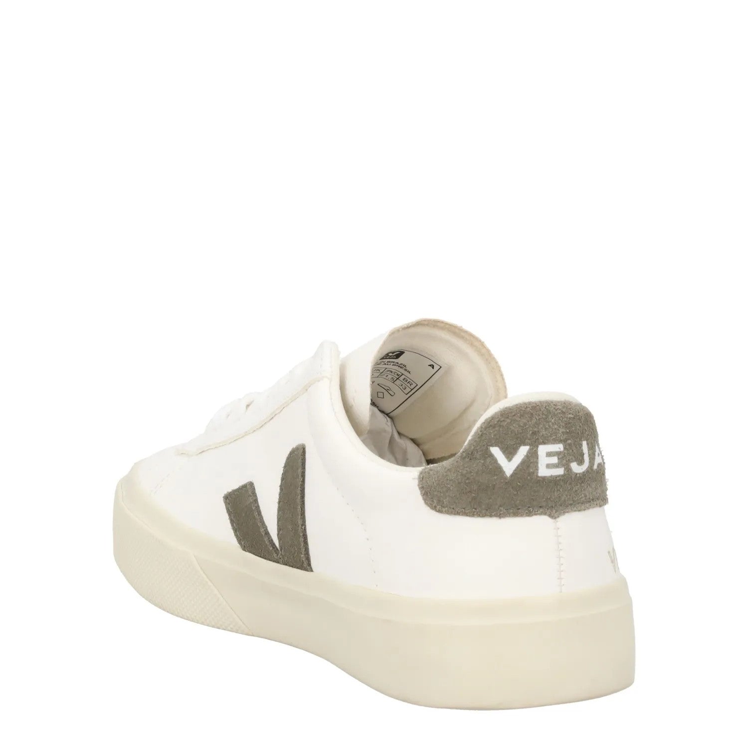 VEJA Womens Campo Trainers White Khaki Leather Low Tops Lace Up UK 2 RRP 150 — View 5