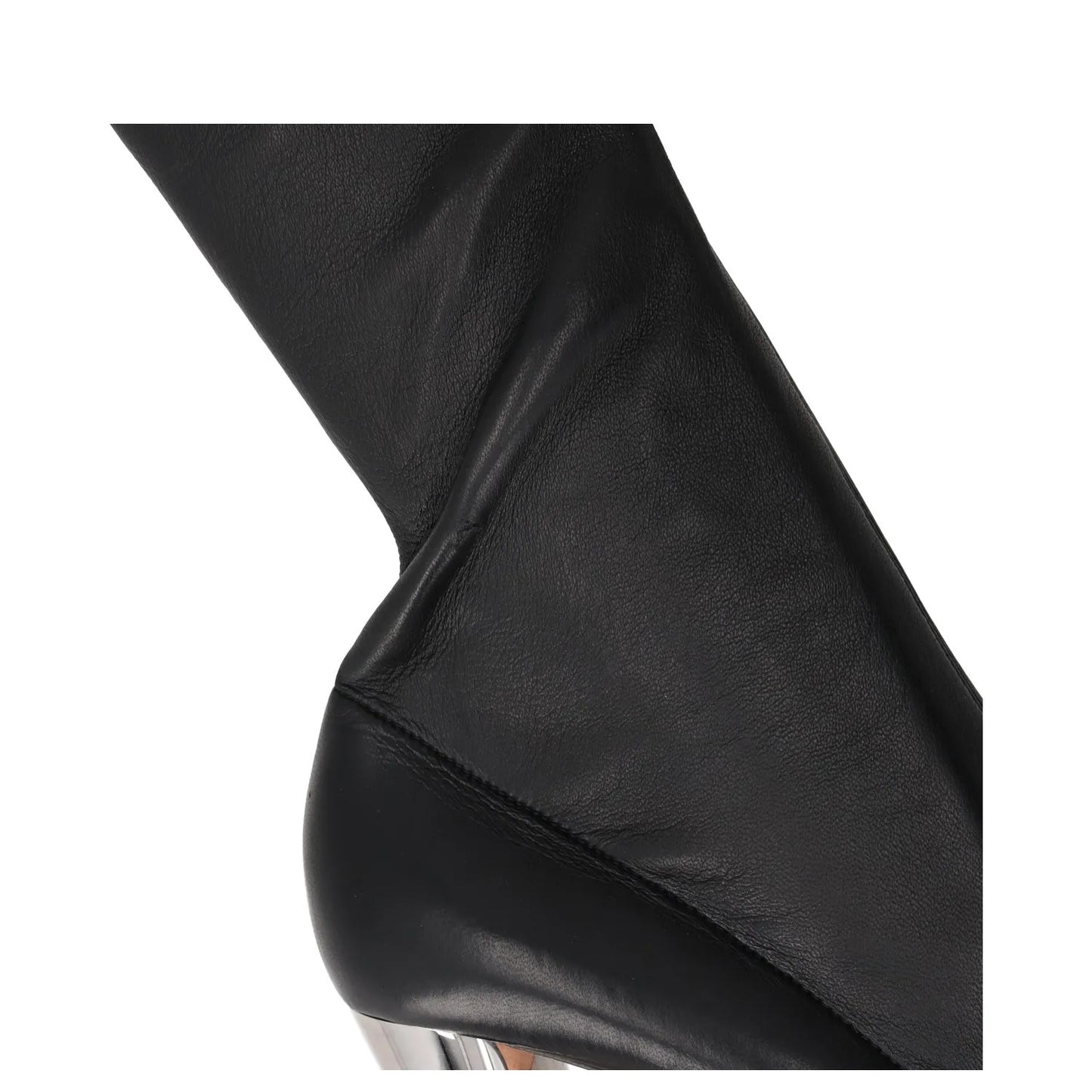 ALEXANDER MCQUEEN Womens Mid Thigh Boots Black Leather Block Heel UK 6 RRP 1975 — View 2