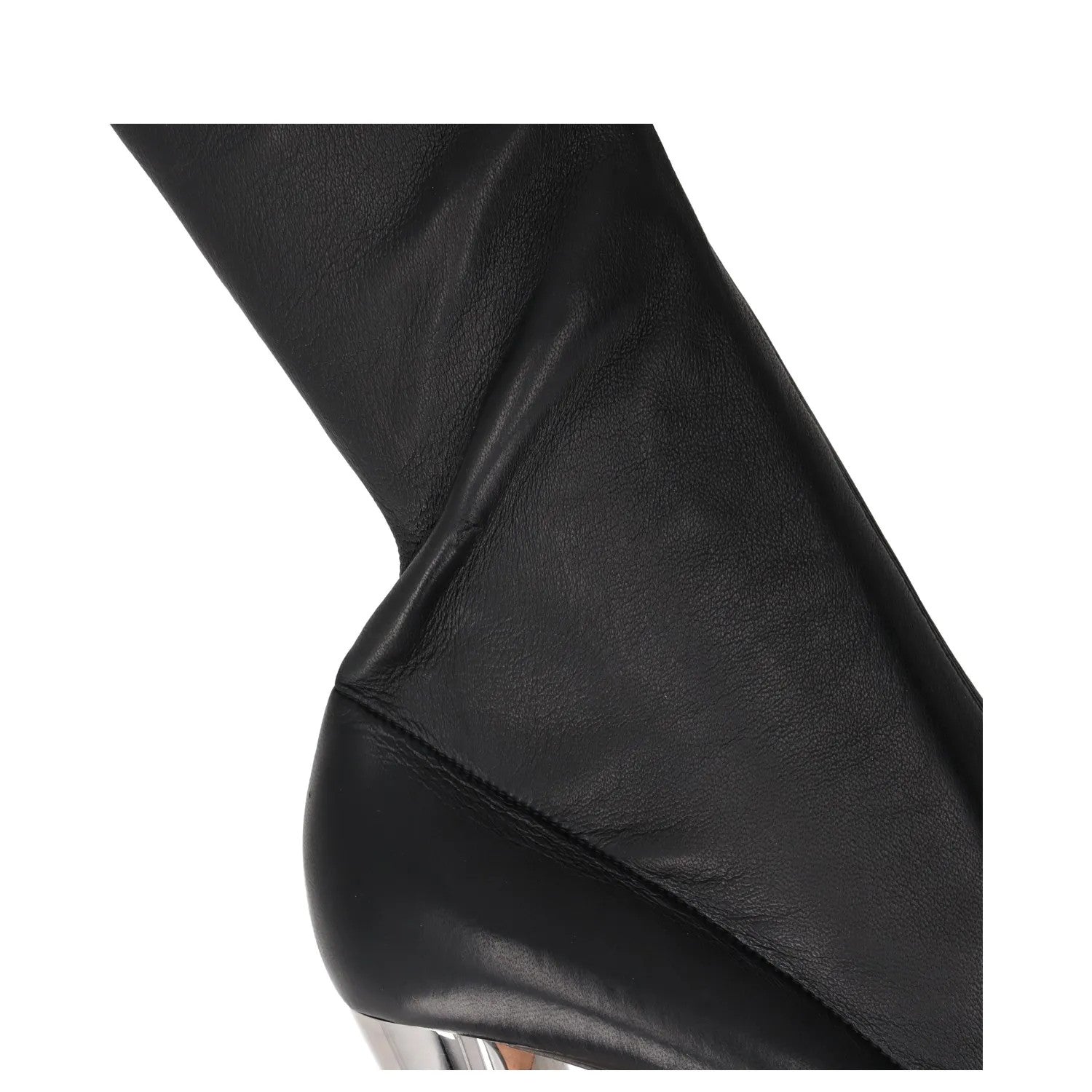 ALEXANDER MCQUEEN Womens Mid Thigh Boots Black Leather Block Heel UK 6 RRP 1975 — View 2