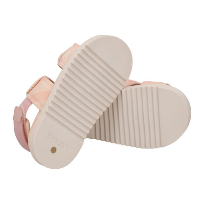 BURBERRY Girls Kids K1-Jamie Sandals Slingback Pink Nylon Salmon UK 2.5 RRP280 — View 8