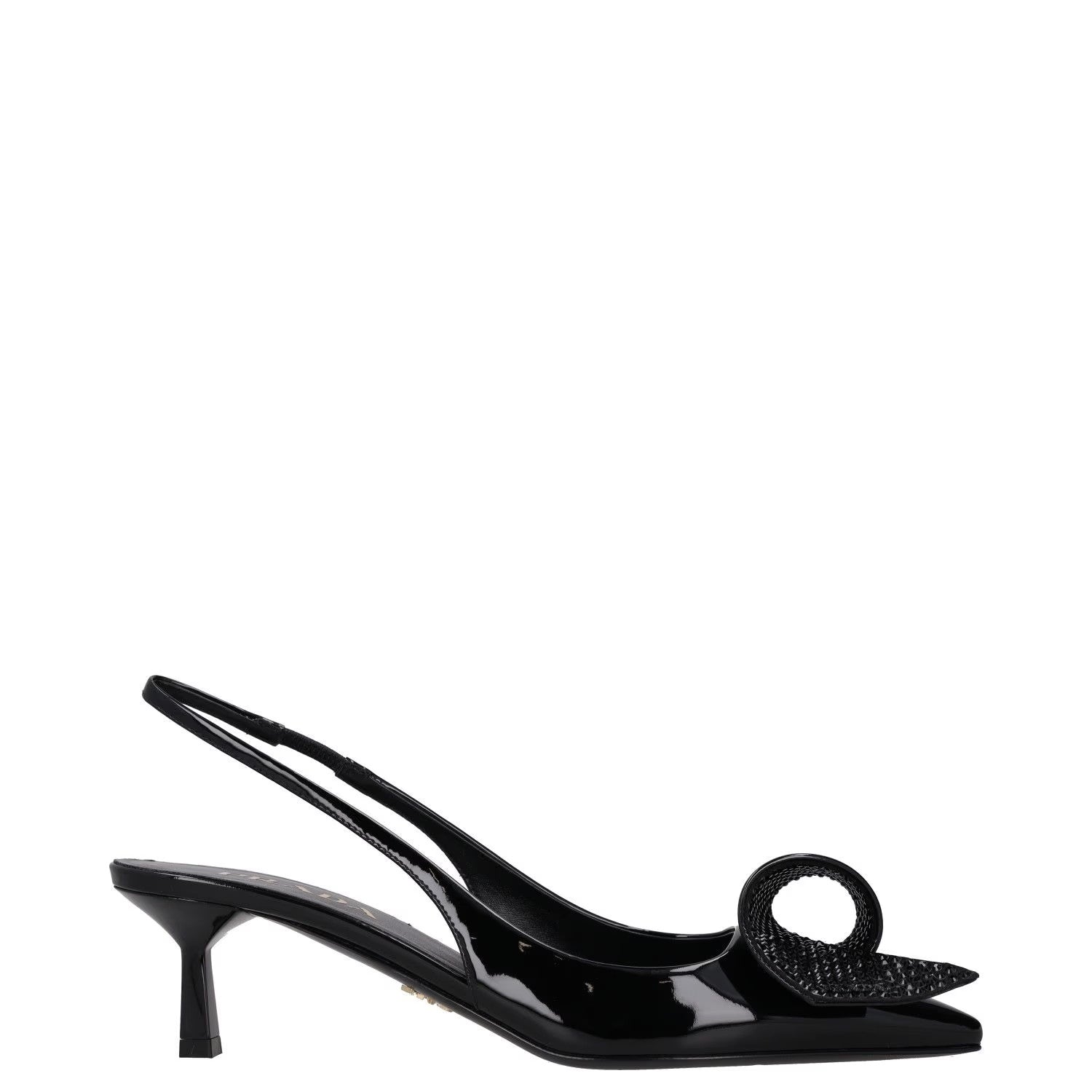 PRADA Womens Modellerie Torchon 55 Mid Heel Point Toe Pumps Black UK5.5 RRP 1320