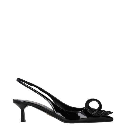 PRADA Womens Modellerie Torchon 55 Mid Heel Point Toe Pumps Black UK5.5 RRP 1320