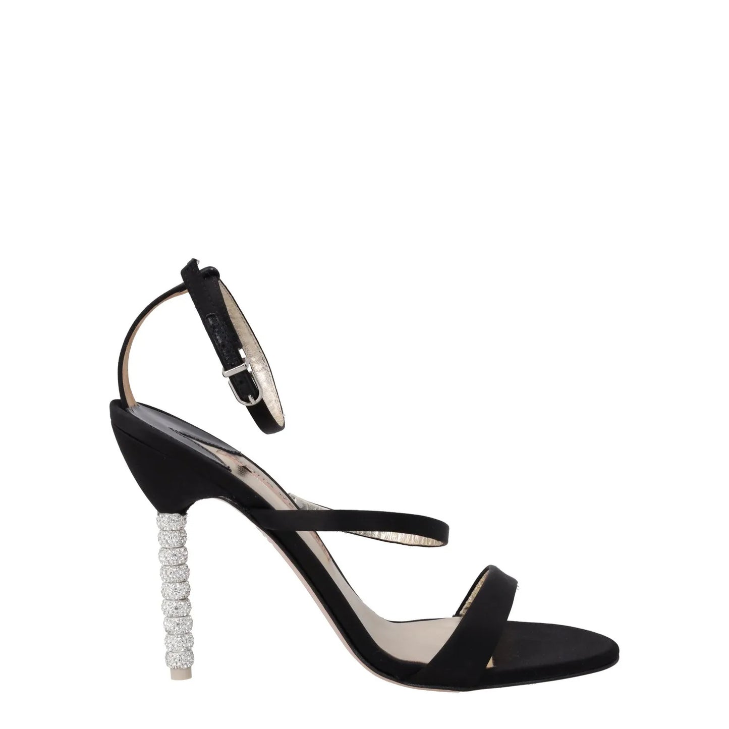 SOPHIA WEBSTER Rosalind Crystal Sandals Black Satin Leather Lining UK 6.5 RRP500