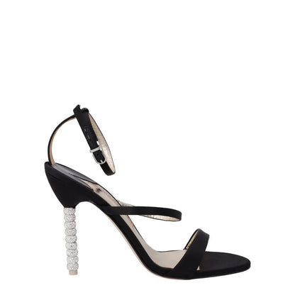 SOPHIA WEBSTER Rosalind Crystal Sandals Black Satin Leather Lining UK 6.5 RRP500