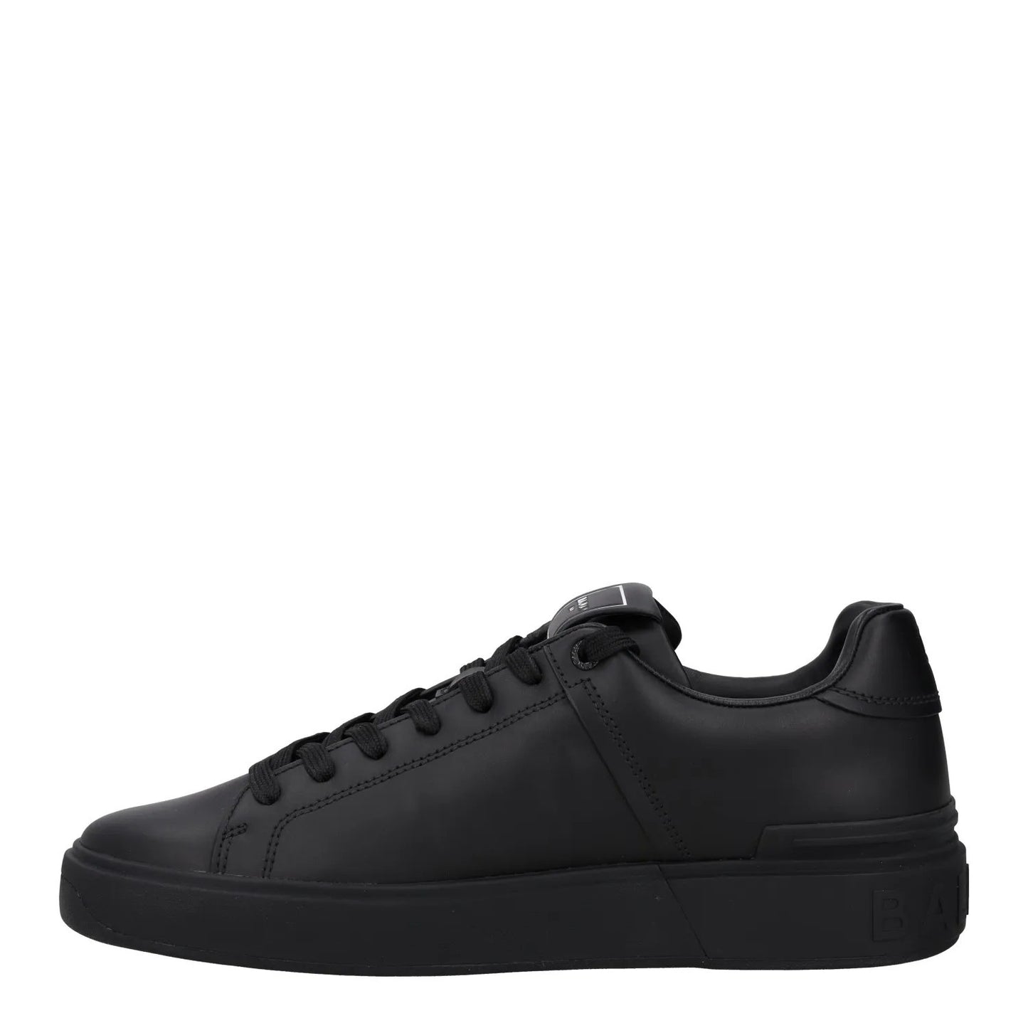 BALMAIN Mens Black Leather Trainers Low Top Lace Up Sneakers UK 6 RRP 450 — View 4
