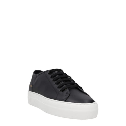 COMMON PROJECTS Womens Trainers Black Leather White Sole Low Top UK 3 RRP 435 — View 2