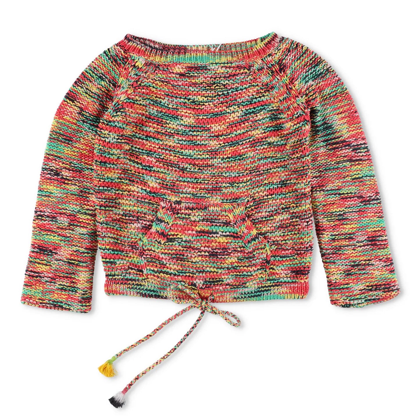 CHLOE Womens Knit Rainbow Kangaroo Pouch Pullover Jumper Multicoloured L RRP 730 — View 5