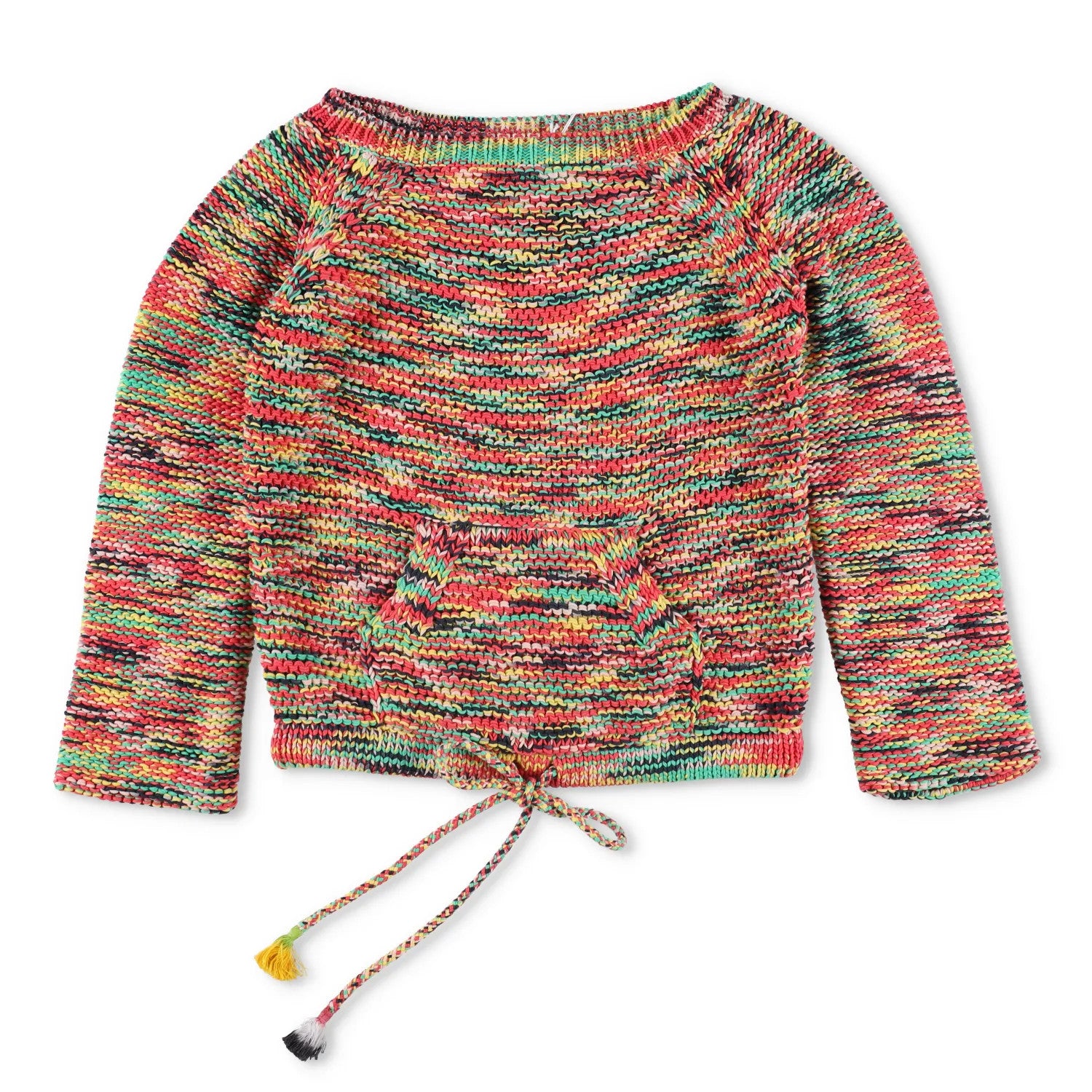 CHLOE Womens Knit Rainbow Kangaroo Pouch Pullover Jumper Multicoloured L RRP 730 — View 5