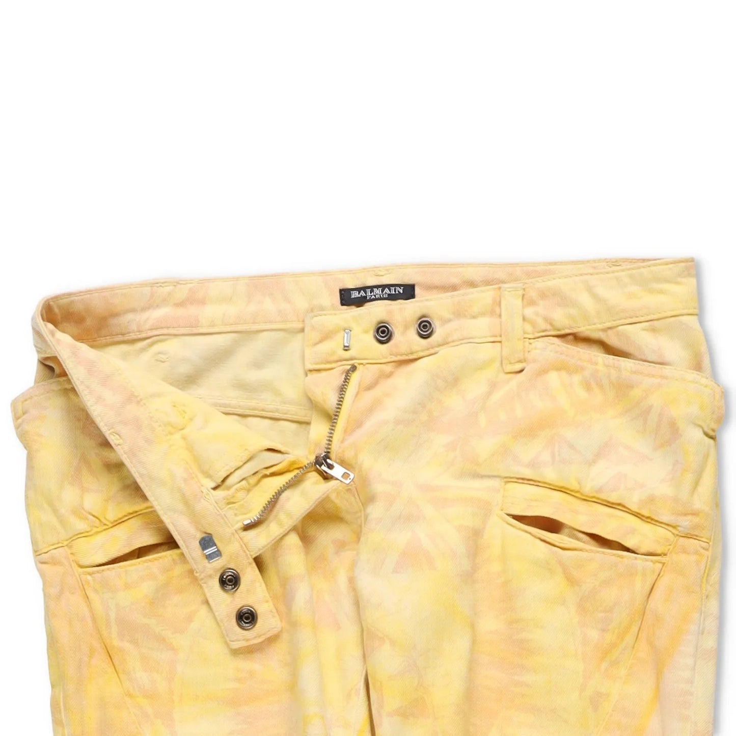 BALMAIN Womens Skinny Jeans Cotton Blend Yellow Back To Front Size 38 RRP 650 — View 5
