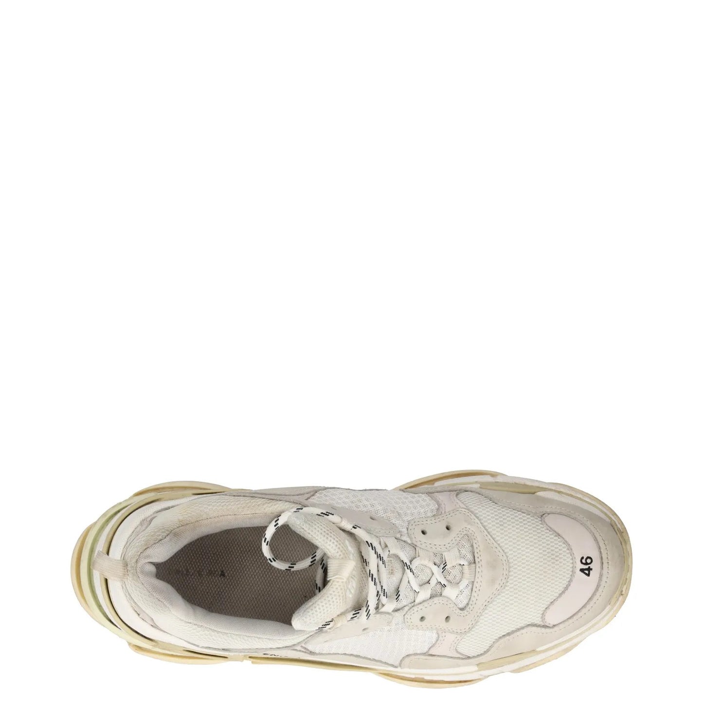 BALENCIAGA Womens Trainers White Leather Low Top Lace Up Sneaker UK 12 RRP 750 — View 7