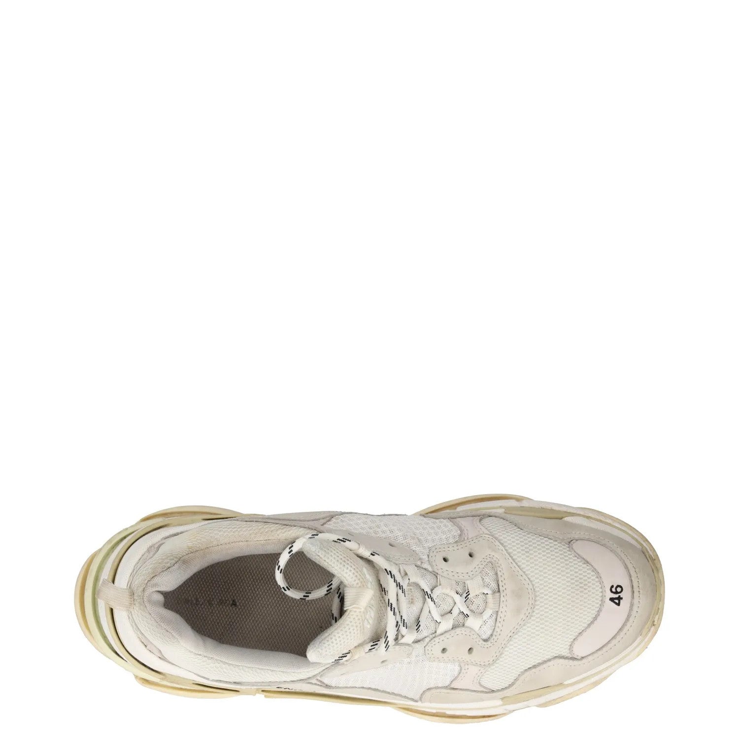 BALENCIAGA Womens Trainers White Leather Low Top Lace Up Sneaker UK 12 RRP 750 — View 7