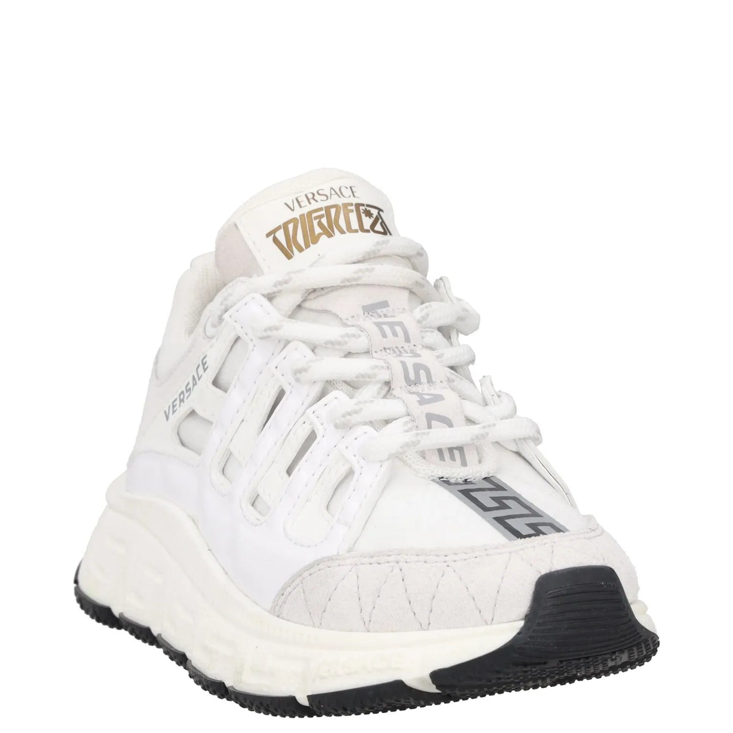 VERSACE Boys Trainers White Leather Low Top Lace Up Chunky EU 27 RRP 200 — View 2