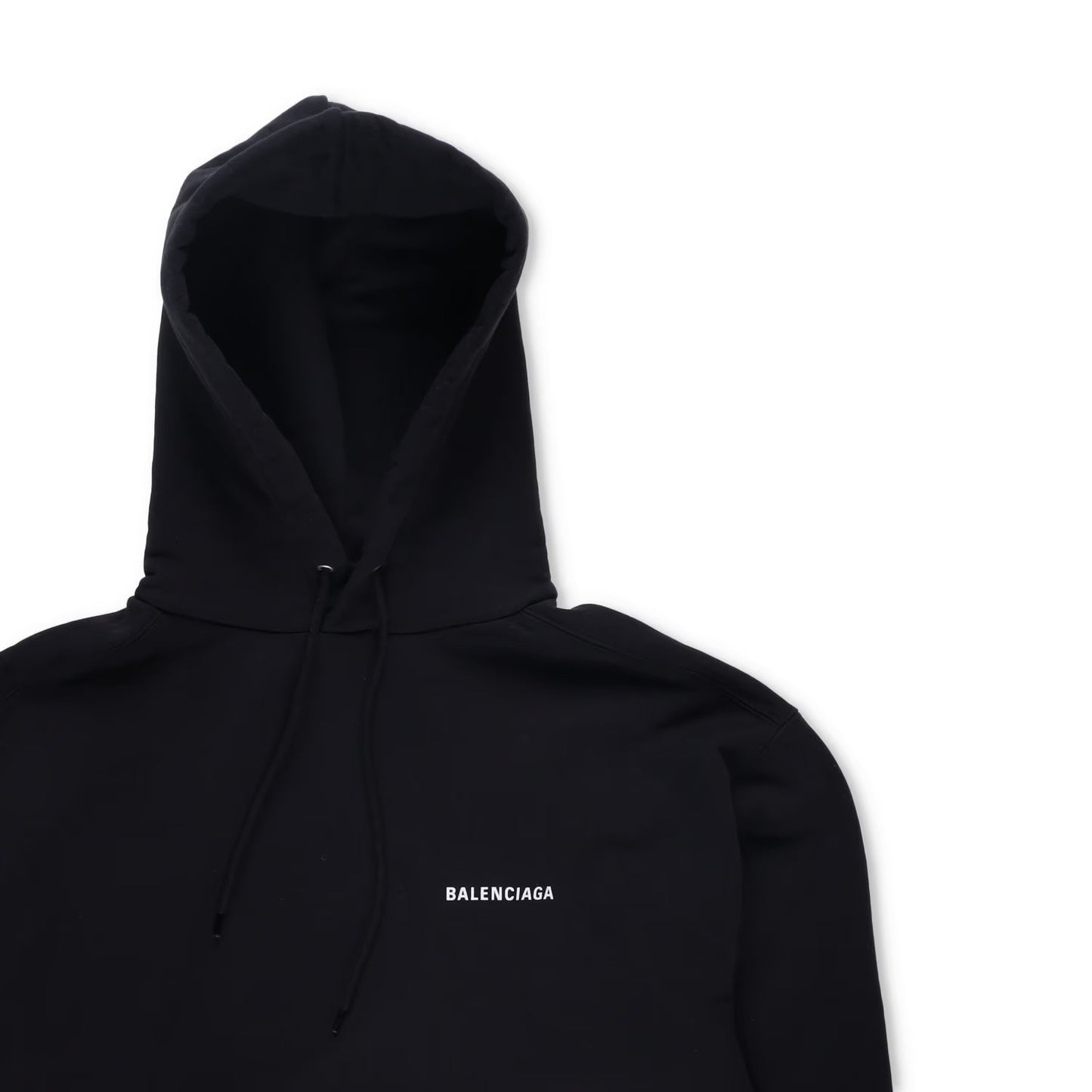 BALENCIAGA Mens Black Cotton Hoodie Long Sleeve Regular Fit Size S RRP 590 — View 4