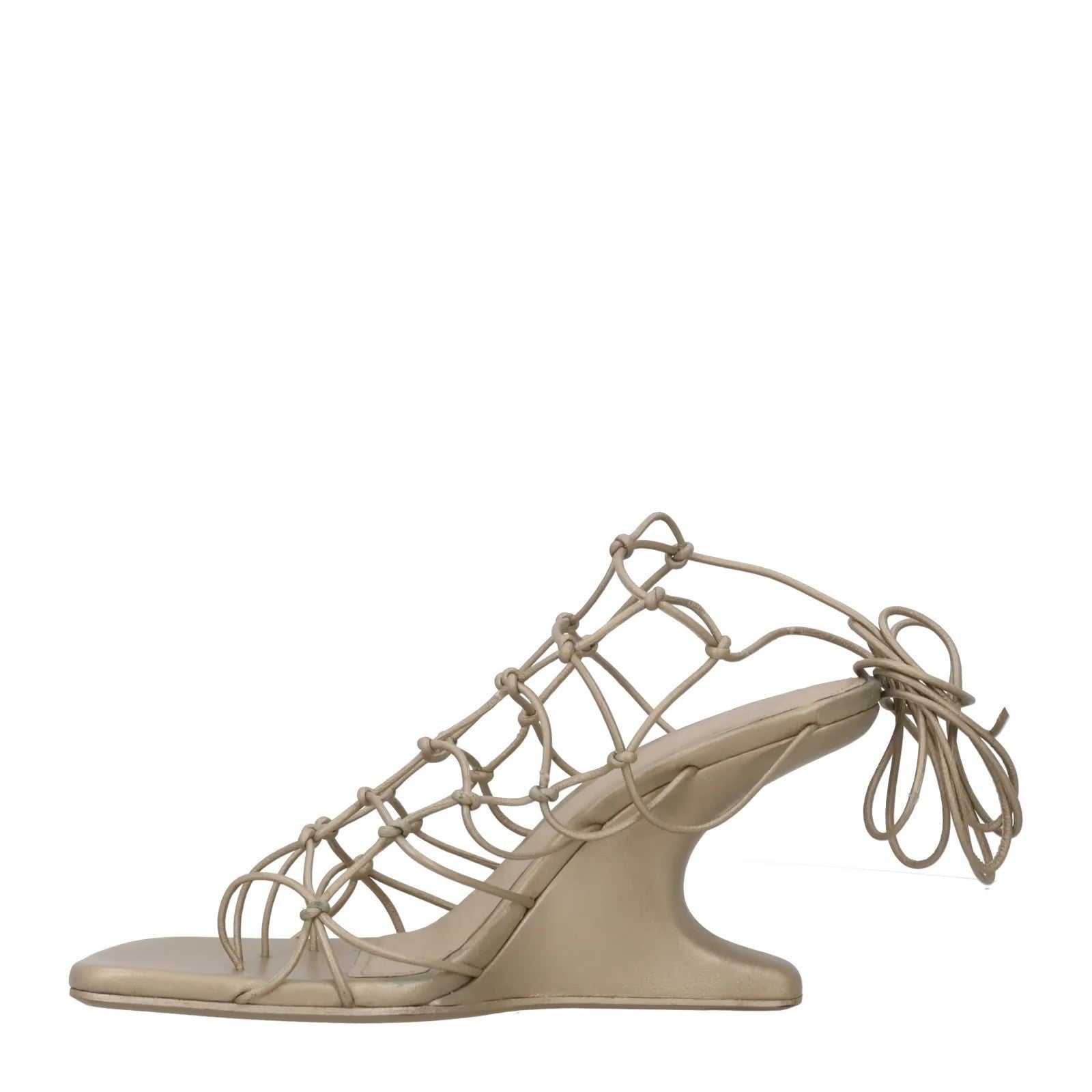 RICK OWENS Womens Sandali Mid Heel Sandal Brown Calf Leather UK7 RRP 1113 — View 4