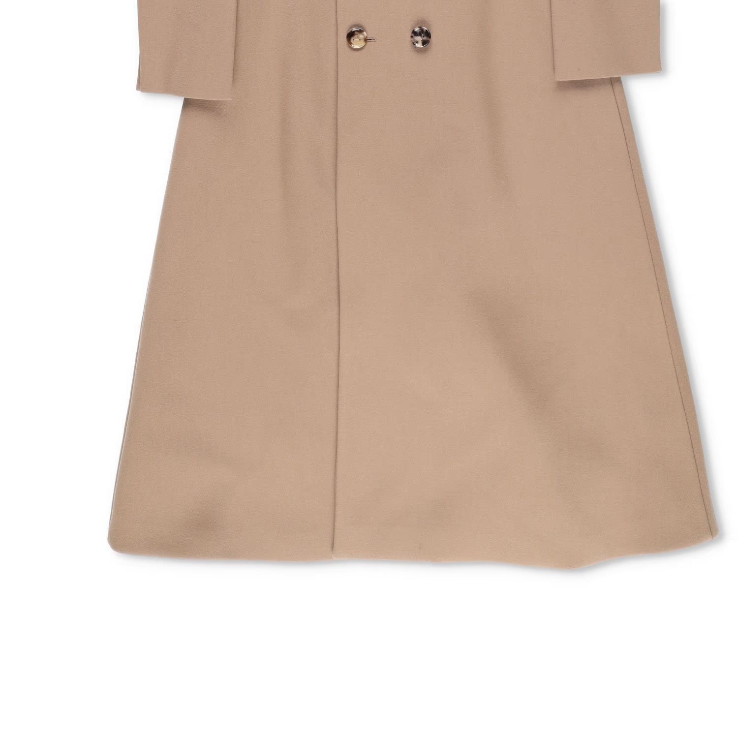 BOTTEGA VENETA Womens Long Beige Wool Coat Double Breasted Size 38 RRP 3500 — View 5