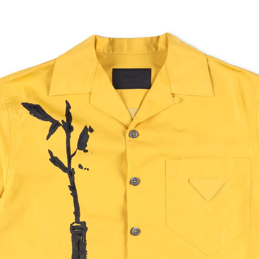 PRADA Mens Shirt Colourblock Short Sleeve Yellow Large Graphic Design L RRP 1100 — View 2