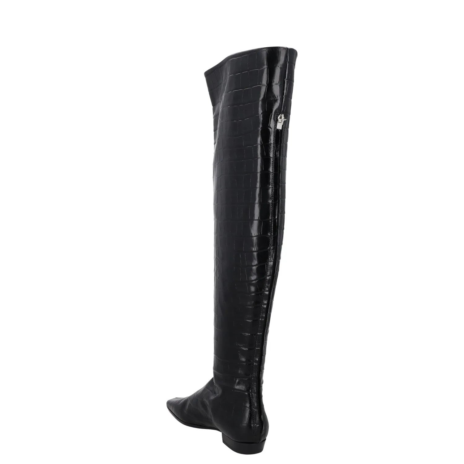 TOTEME Womens Knee High Boots Black Leather Slip On Pointed Croc UK 3 RRP 770 — View 5