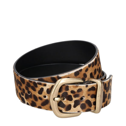 DOLCE & GABBANA Womens Waist Belt Leopard Print Gold Buckle Size 80 RRP 350