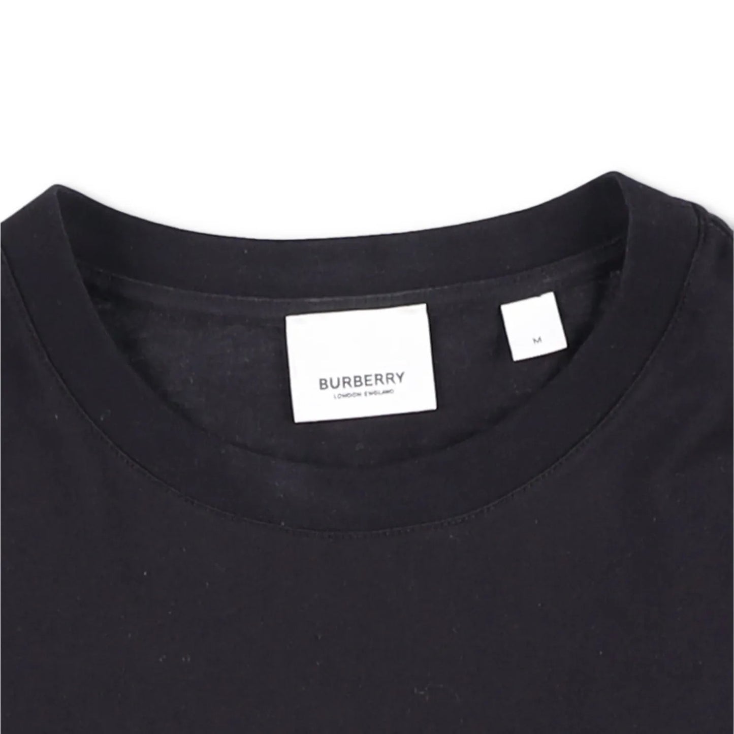 BURBERRY Womens T-Shirt Black Crew Neck Short Sleeve Large Logo Cotton M RRP 250 — View 5