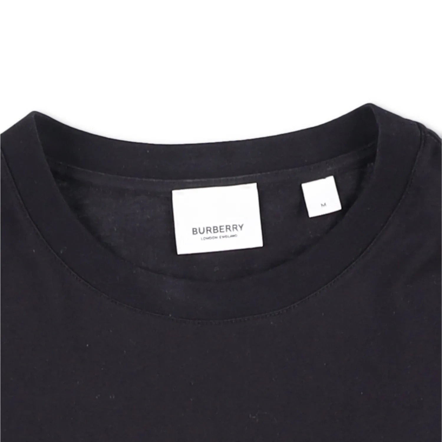 BURBERRY Womens T-Shirt Black Crew Neck Short Sleeve Large Logo Cotton M RRP 250 — View 5