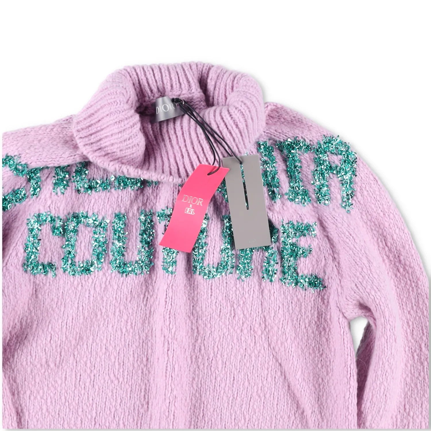 DIOR HOMME X Erl Mens Jumper Pink Chunky Knit California Couture Size L RRP 1200 — View 6
