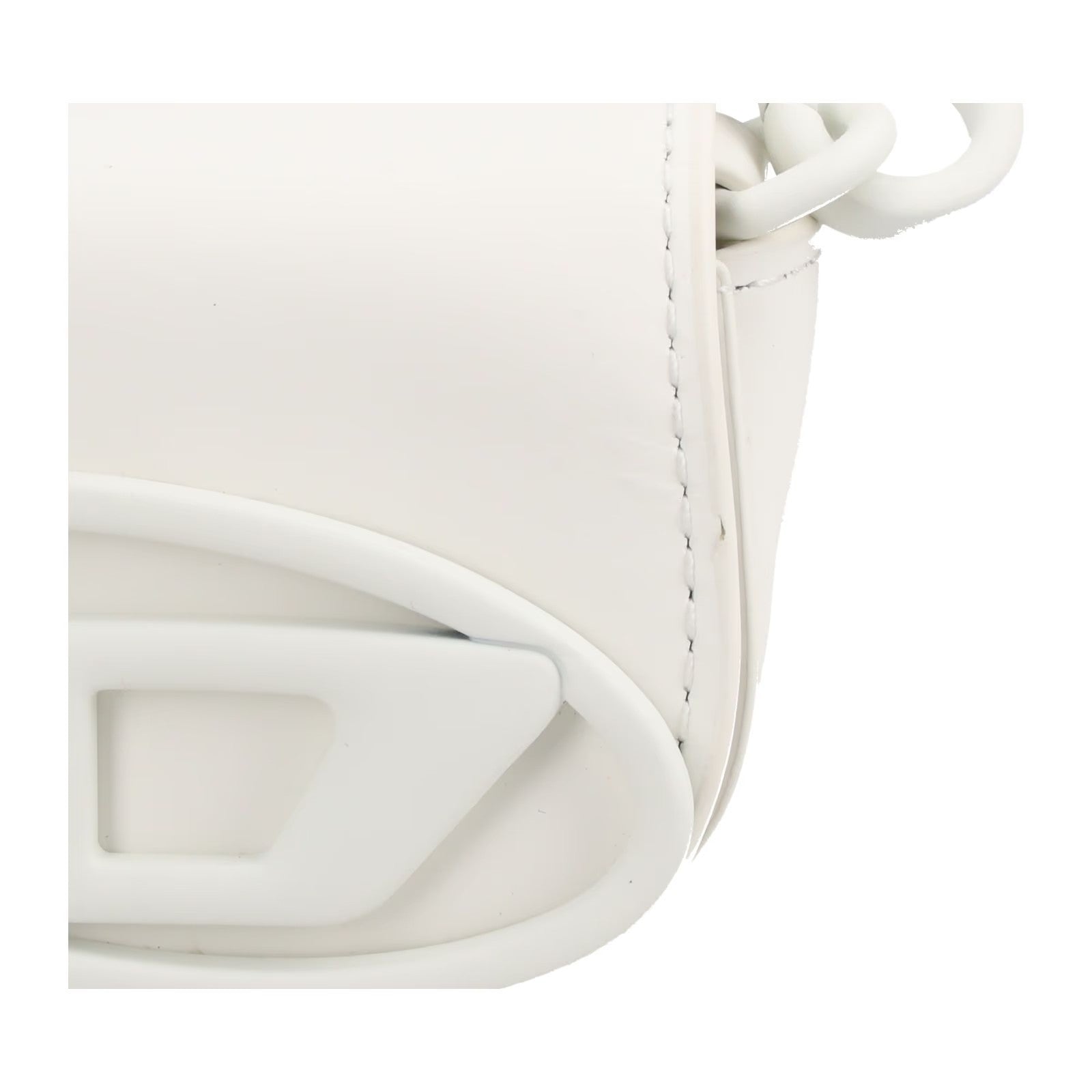 DIESEL Womens MICRO Rubber 1Dr Bag Charm White Leather Logo RRP 200 — View 11
