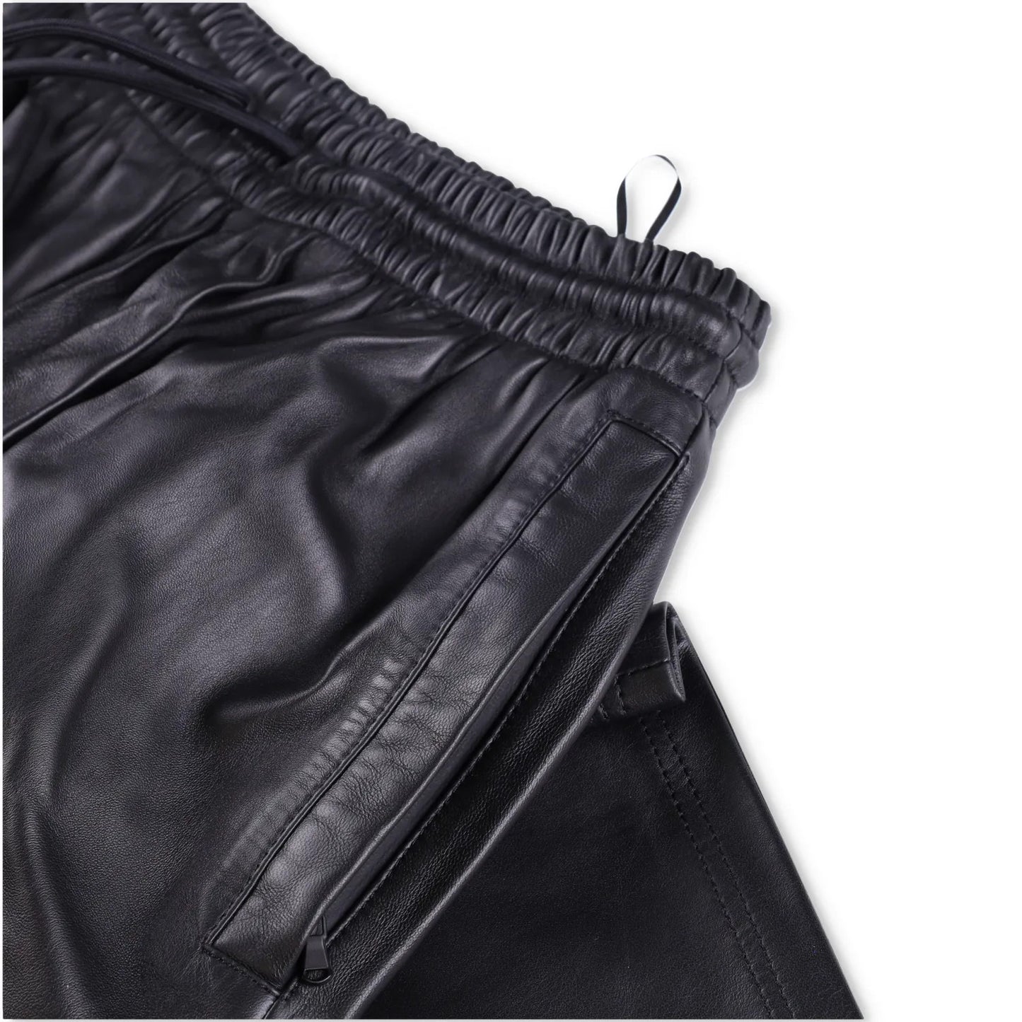 WARDROBE NYC Womens Leather Trousers Track Pant Wide Leg Black S RRP 1560 — View 6
