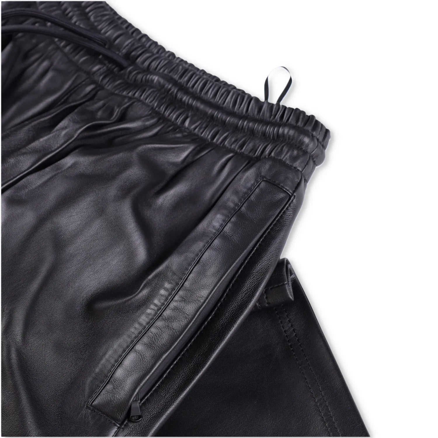 WARDROBE NYC Womens Leather Trousers Track Pant Wide Leg Black S RRP 1560 — View 6