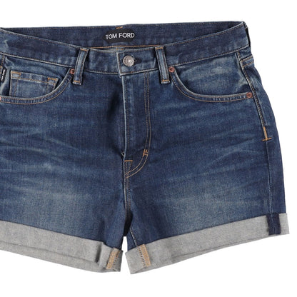 TOM FORD Womens Comfort Stone Washed Denim Shorts Blue Size 28 RRP 665 — View 5
