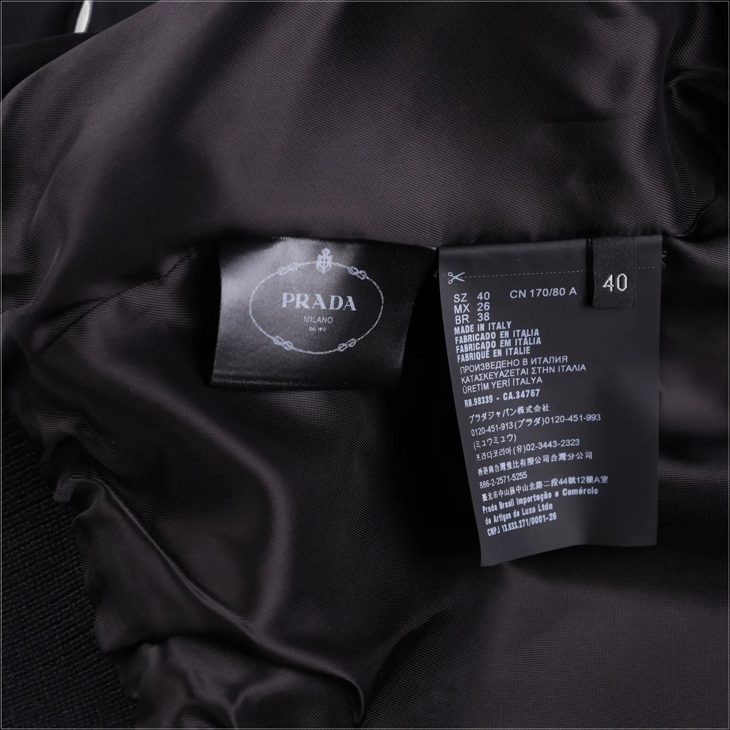PRADA Womens Jacket Sports Collared Neck Long Sleeve Wide Lapel Black 40 RRP2638 — View 10