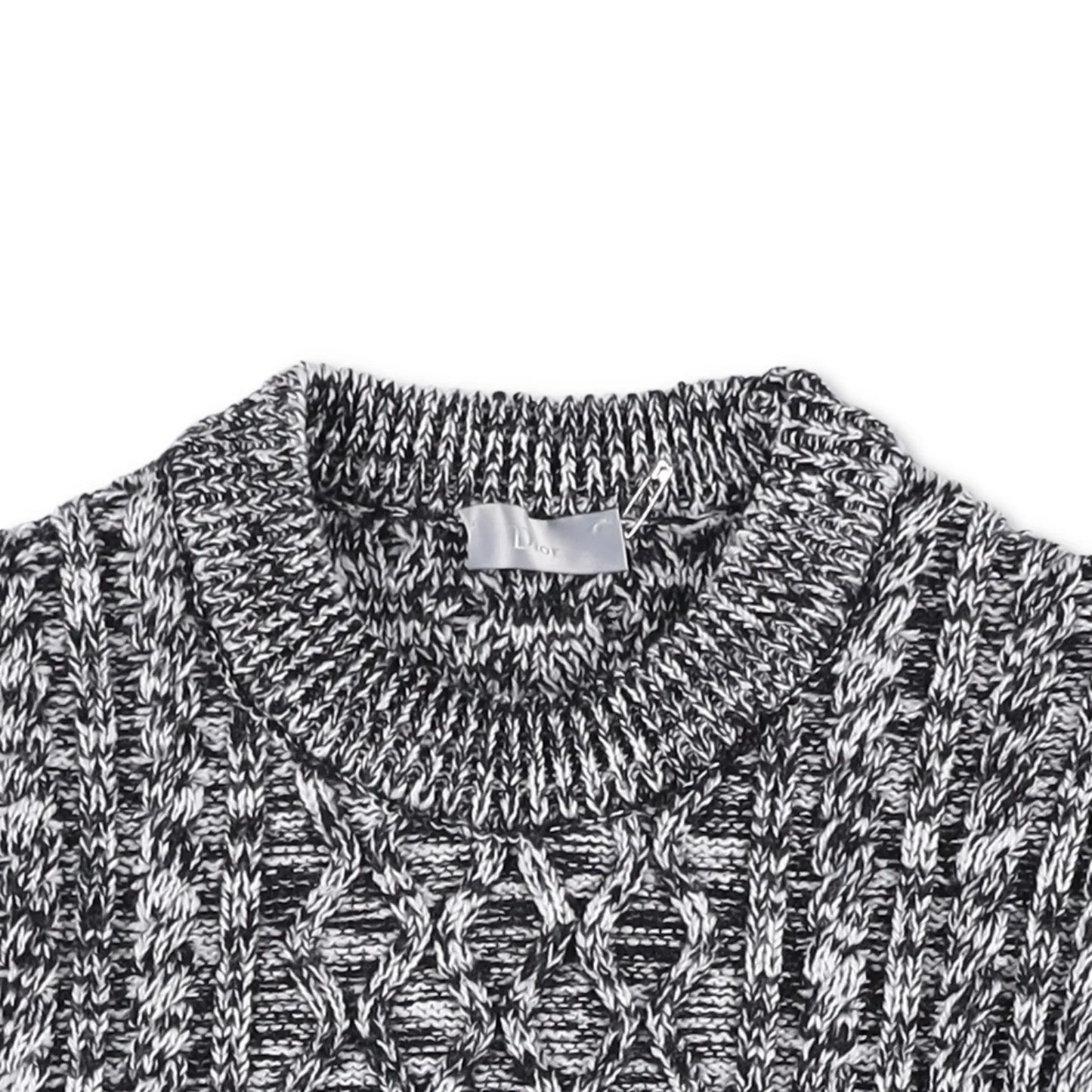 DIOR Womens Jumper Grey Wool Cable Knit Crew Neck Pullover Size M RRP 1500 — View 5