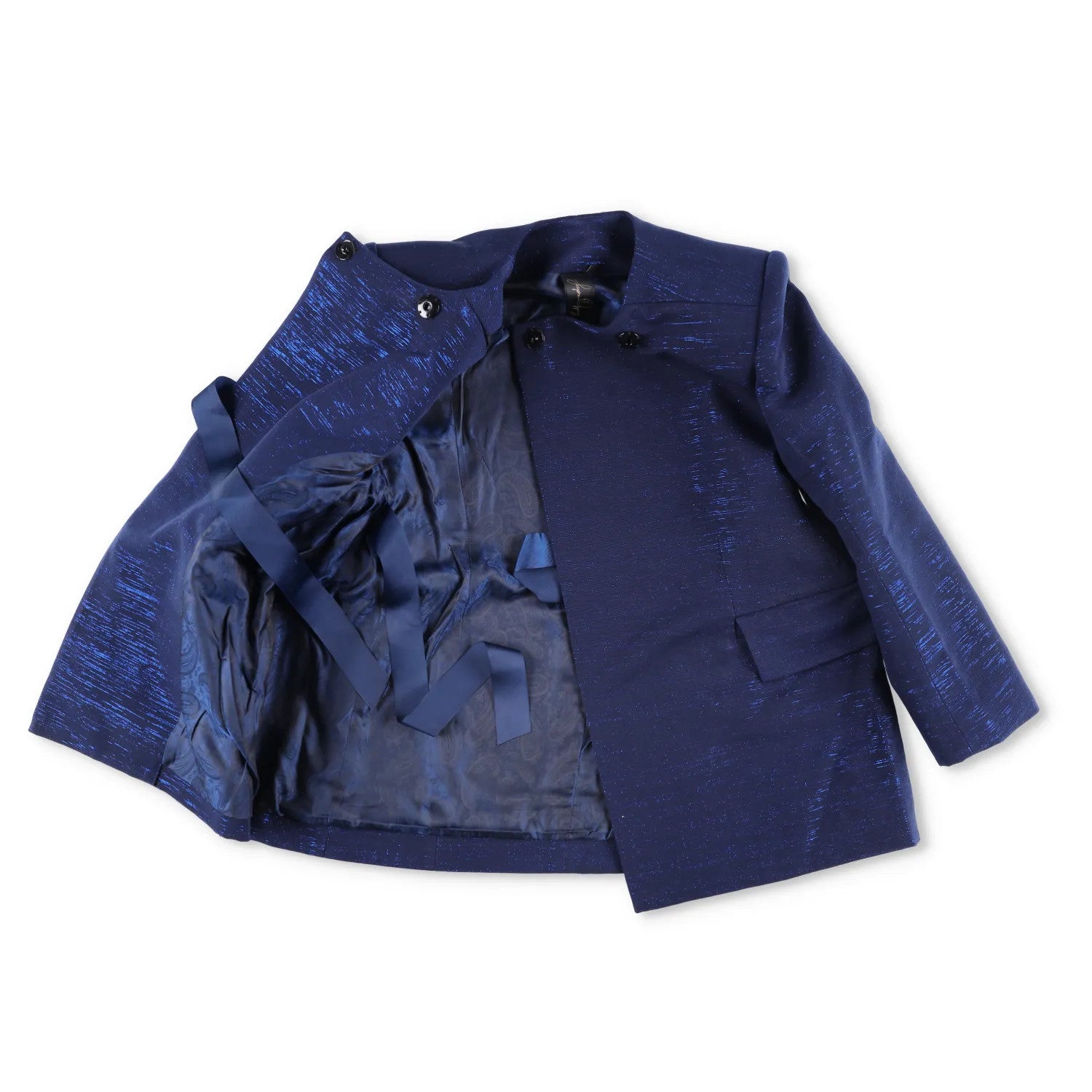 PAPA OPPONG Womens Shika Petiole Kente Blazer Jacket Blue Hook & Eye S RRP 2065 — View 6