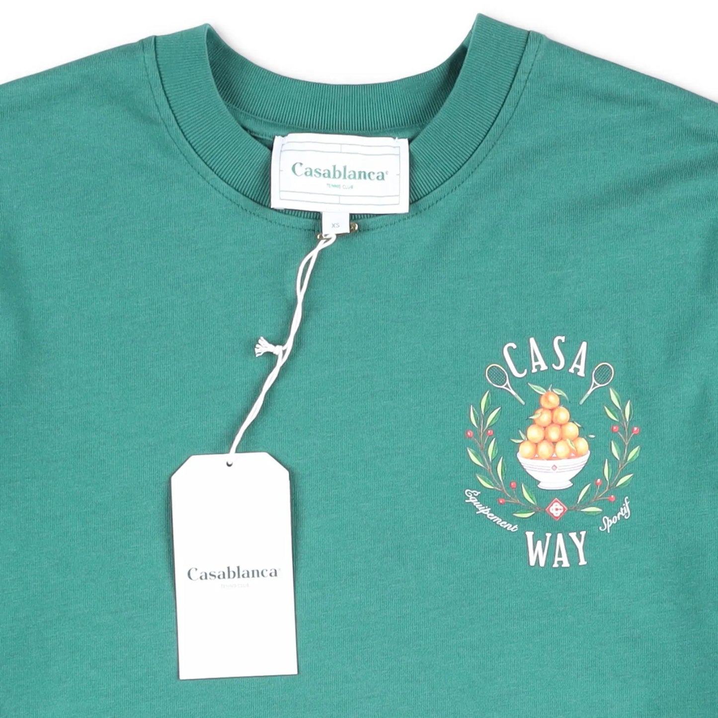 CASABLANCA Mens T-Shirt Geen Cotton Crew Neck Short Sleeve Logo XS RRP 250 — View 7