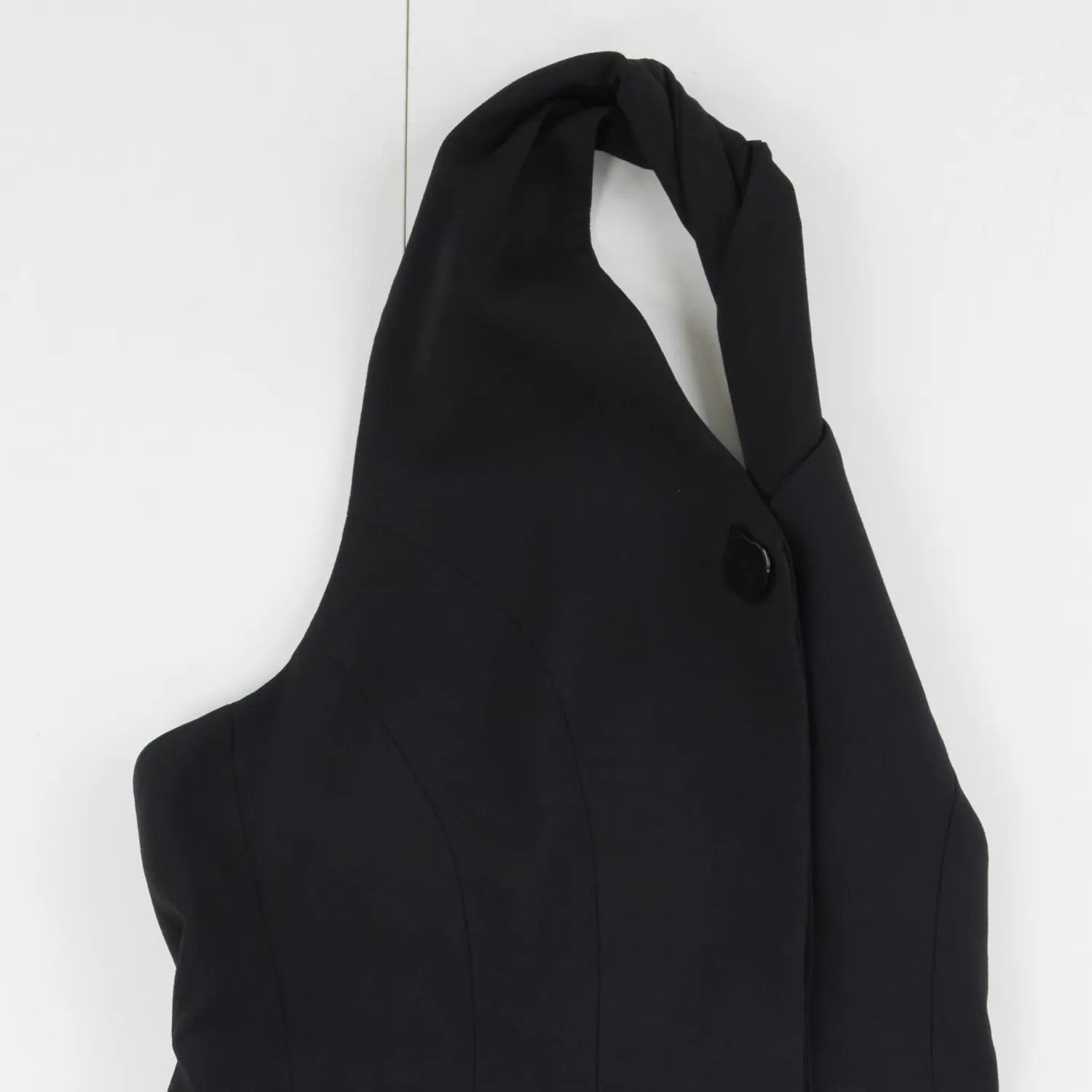TOVE Womens Black Virgin Wool Halter Neck Crop Blouse Button Detail UK 38 RRP695 — View 4