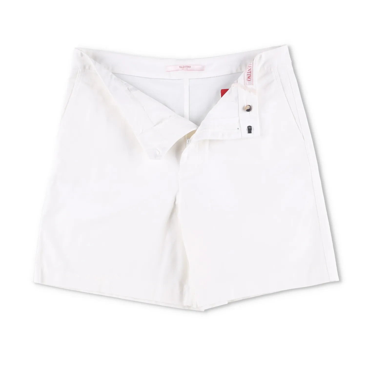 VALENTINO Men Bermuda Short Applicazioni V Metallo White Flat Front 52 RRP990 — View 6