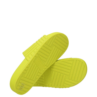 BOTTEGA VENETA Womens Slides Flat Rubber Geometric Print Green UK 5 RRP 300 — View 8